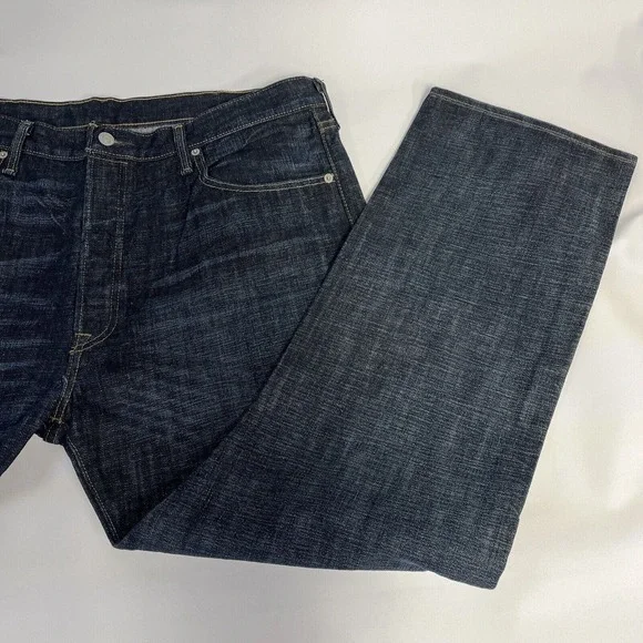 Levis 501 Denim Jeans 40x30 Straight Leg Button Fly Made 1 April 1996 EUC